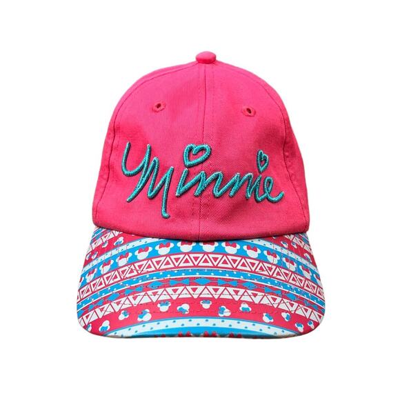 Disney Minnie Mouse Tribal Bill Youth Girls Pink Strapback Hat - Picture 1 of 8